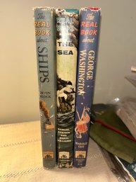 Set Of 3 The Real Books About The Sea, Ships, George Washington