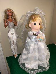 PRECIOUS MOMENTS BRIDE DOLL AND SUPERSTAR BARBIE 1976