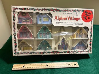Vintage Alpine Christmas VILLAGE Cottage And Cathedral