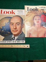 2 Issues Of LOOK MAGAZINE 1953 1949. Vintage Advertisements
