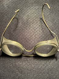 Vintage 1940 Cesco Safety Glasses / Steampunk Eyewear/ Wired Rim Glasses Mesh Glasses