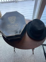 Vintage DOBBS Felt Hat Classic Fedora Black MADE IN USA/ Landon Hubbard Fedora Derby Cavanagh Hat Box