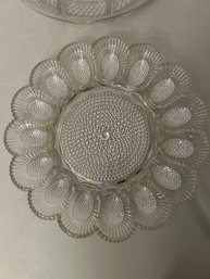 Egg Plate Divided Dish Glassware Lot