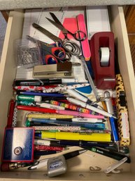 Assortment If Office Supplies / Junk Drawer/ Scotch Tape And Dispensers  File Holders Misc CardsNotecards