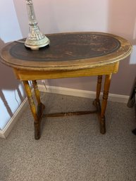 Vintage Oval Spindle Leg One Draw Table