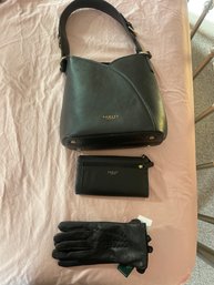 Nice Leather Pocketbook And Matching Wallet By RADLEY London /Woman'  Leather Thinsulate By Ralph Lauren Sz S