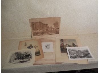 Lot Of 6  - 19th Century French Engravings & Lithographs