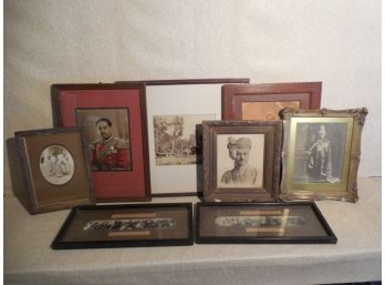 Lot Of 8 Antique Framed Photographs From India - Royalty , Art History & An Elephant