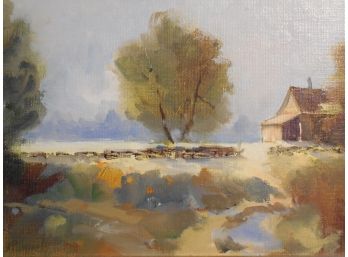 Albert Pasquale (20th Century) Small Original Oil Painting  Pastoral  Landscape
