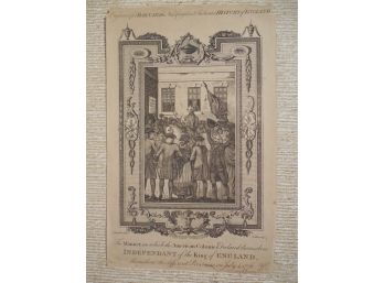 Period Engraving For Barnard's History Of England - George Washington Declaring Independence From England 1776