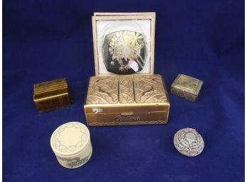 Lot Of 5 Small Dresser Boxes And A Makeup Compact