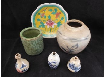 Lot Of 6 Pieces Of Chinese Ceramic Objects