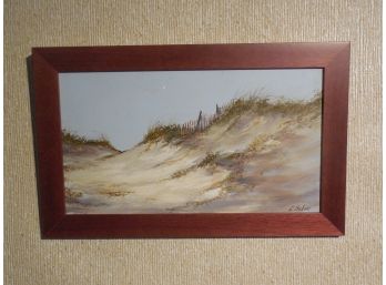 Charles R Selmi (1933 - 1994) Original Oil Painting - Seascape - Sand Dune Scene