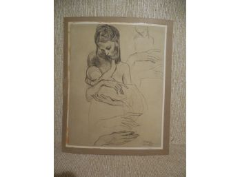 Vintage Lithograph - Mother & Child - Picasso 1904