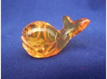 Miniature Carved Amber Stone Whale