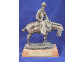 Rich Muno (1939 - 2015) Original Bronze Western Cowboy On Horseback - Western Wrangler Heritage Award