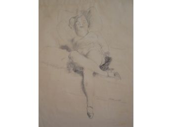 Alexander Brook (1898 - 1980) Original Pencil Sketch Of Reclining Woman
