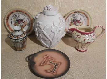Lot Of 6 Pieces Of European Pottery , Italian, Danish, & Others