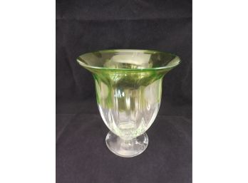 Vintage 2 Color Hand Blown Art Glass Vase