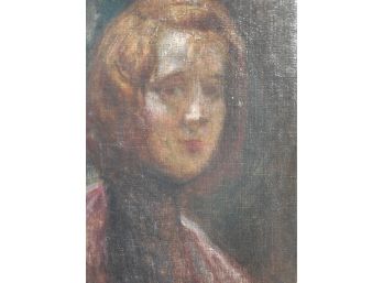 Louis Mark  (1867 - 1942) Original Oil Painting Portrait Of A Young Girl