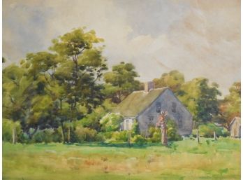 Frank Convers Mathewson (1862 - 1941) Original Watercolor Landscape Narragansett, Rhode Island 1926