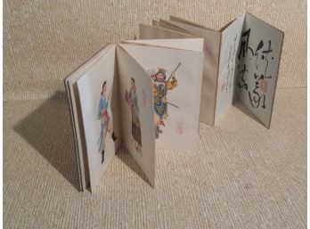 Vintage Japanese Woodblock Print Book With Warriors