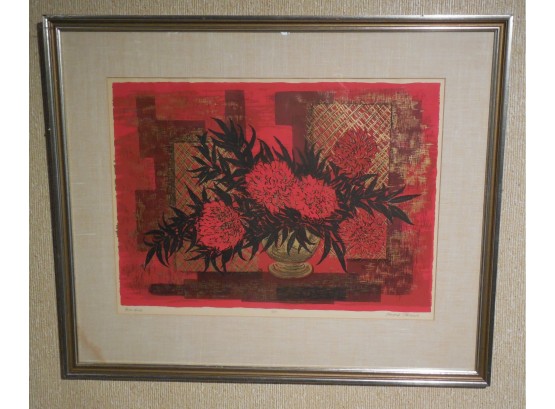 Margaret Elder Philbrick (1914 - 1999) Mid Century Modernist Signed & Numbered Floral Print