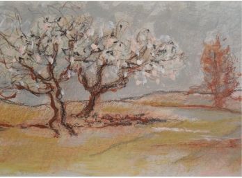 Jon Serge Kodwyck (1917 - 2006) Original Drawing Newburyport Spring Apple Blossoms