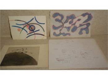 Frederick M. Faillace (Born 1949) 4 Piece Lot Of Works On Paper