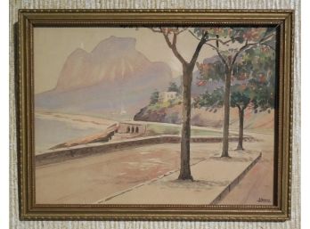Early 20th Century Italian School Watercolor Painting Signed Albano