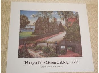 Christopher Gurshin - North Shore Artist / Newburyport Area Artist - Signed Print '1668 House Of Seven Gables'