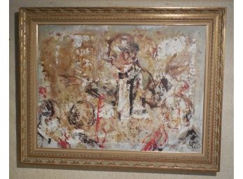 John Uht (1924 - 2010) VERY LARGE 40x30'  Original Abstract Oil  Painting Of Conductor - New York