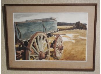 Original 1972 Watercolor Painting By William Landregan Wagon Hill Farm Durham NH