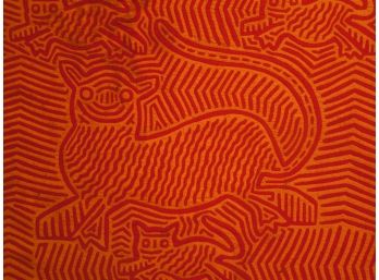 Mola  Antique Hand Made Textile - Geometric Design Animals