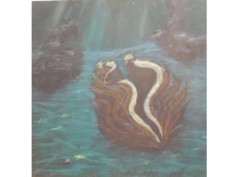 Neal Scott Connell (Born 1955) Original Oil Painting On Board - GIANT CLAM - Maine Artist
