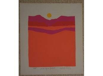 Calvin Jacob Libby (1931 - 1998) Original Mid Century Signed & Numbered Silkscreen Print 'Orange Field'