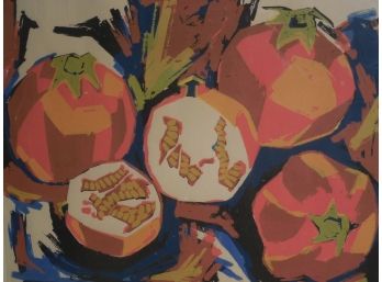 Ian McVarish (20/21st Century)  Mid Century Modernist Original Print Pomegranates
