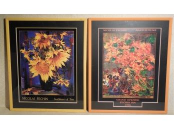 Pair Of Nicolai Ivanovich Fechin (1881 - 1955) Framed Gallery Posters 1996 Taos NM