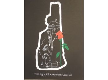 Calvin Jacob Libby (1931-1998)  Large Original Silkscreen Poster Print - Concord, NH ' The Square Rose'