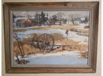 Frederick Lester Sexton (1889 - 1975) Original Oil Painting - Connecticut Farm Scene