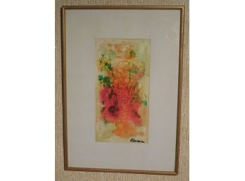 Mid Century Modernist Abstract Painting - By Yasmine - Framed In Paris II