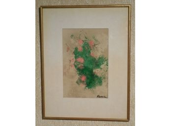 Mid Century Modernist Abstract Painting - By Yasmine - Framed In Paris