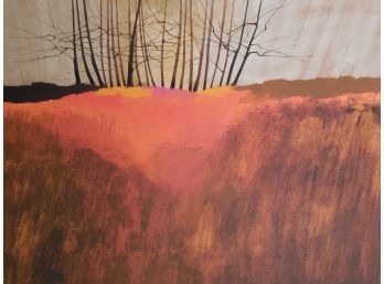 Calvin Jacob Libby (1931 - 1998)  Large 36 X 24' Mid Century Original Landscape Painting  'Autumn Field'