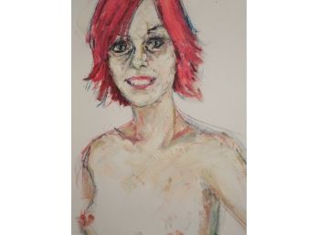 20th/ 21st Century Original Painting Of A Woman - Nude W/ Red Hair
