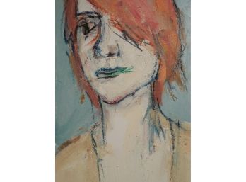 20th/ 21st Century Original Painting  Of A Woman - Orange Hair