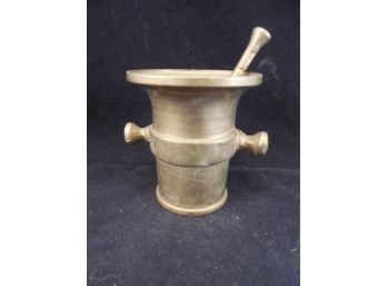 Old Brass Mortar And Pestle