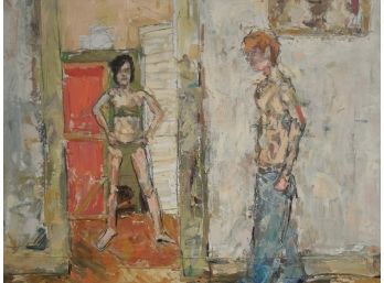20th/ 21st Century Original Painting  - Of A Woman & Man
