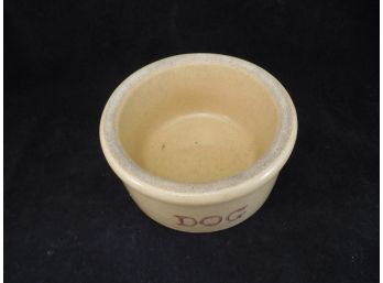 Roseville Yelloware Stoneware Pottery Dog Bowl