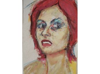 20th/ 21st Century Original Painting  Of A Woman  Red Head