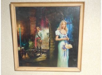 Early 20th Century Original Oil Painting Illustration - By Wallace H Fax - Pulp Art ? 'The Brigand's Bride'